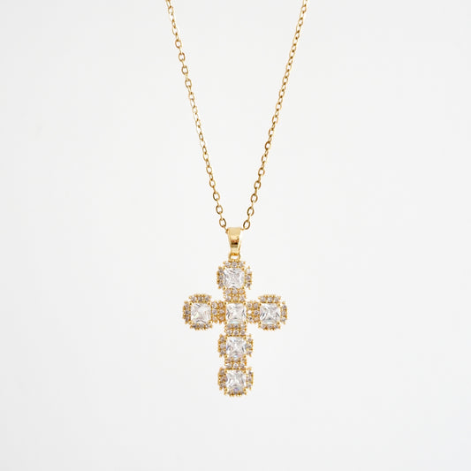 Cadena cruz chuncky zirconias