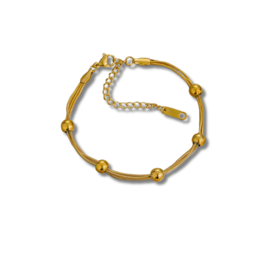 Pulsera triple con esferas