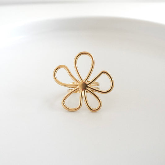 Anillo flor silueta