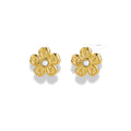 Aretes mini Flores con perla