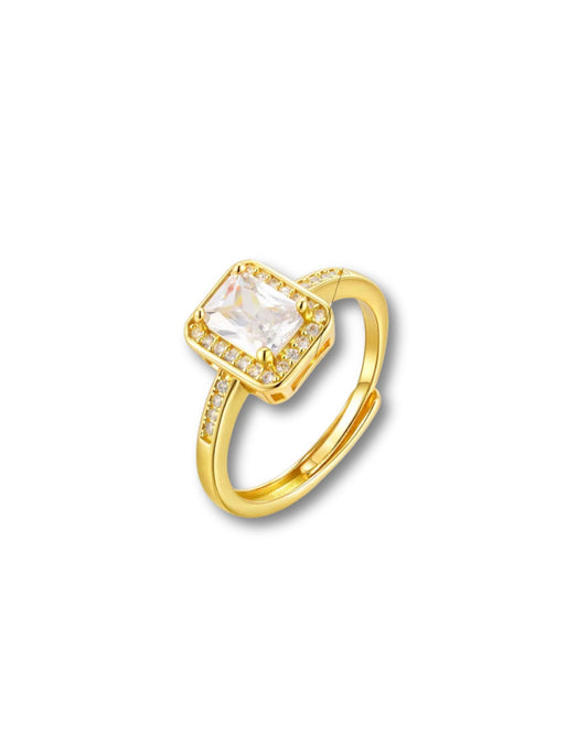 Anillo tipo promesa zirconia rectangular
