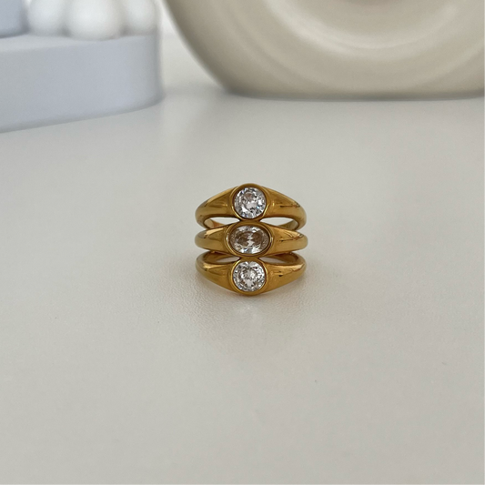 Anillo chuncky triple