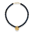 Chocker de bolitas color azul con dije