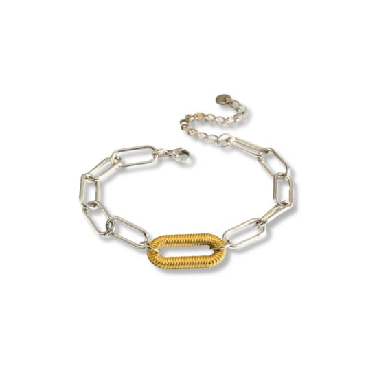 Pulsera eslabones bicolor