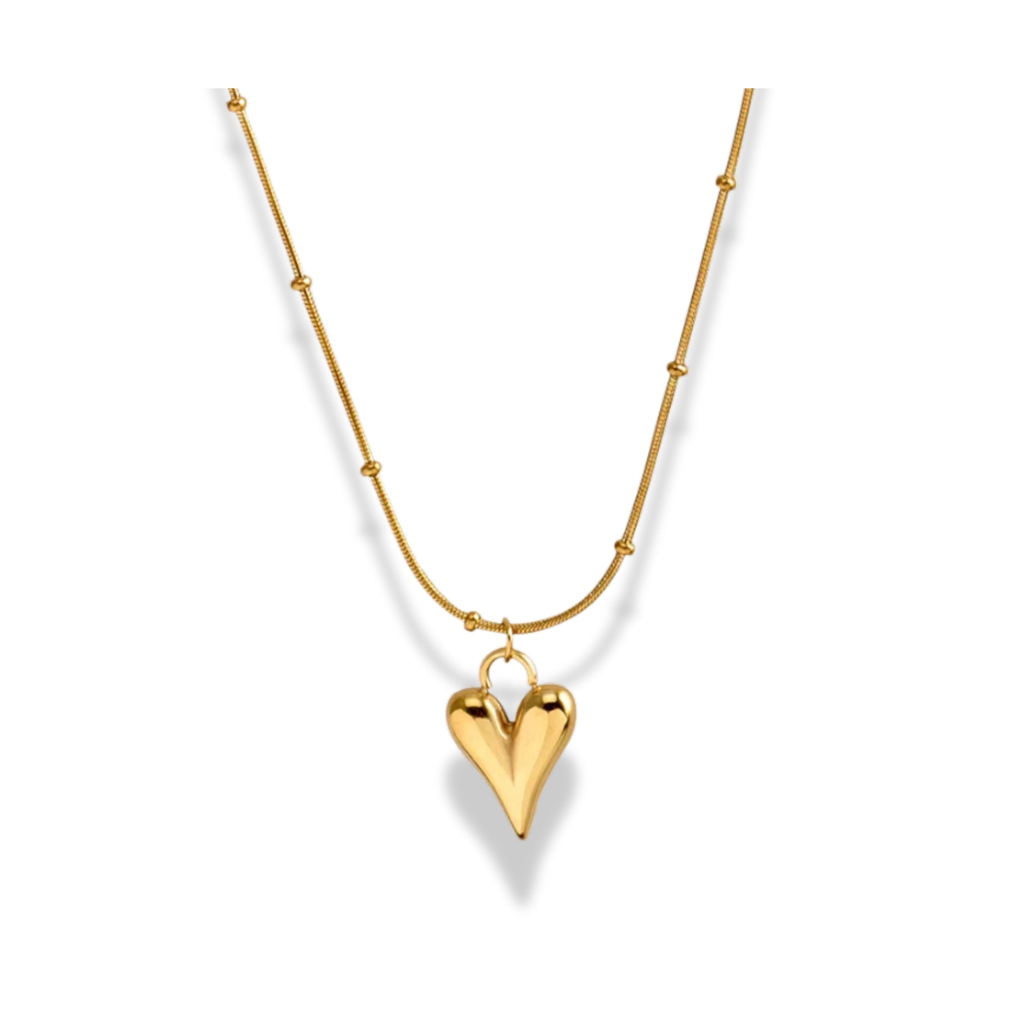Cadena dije de corazón chuncky largo
