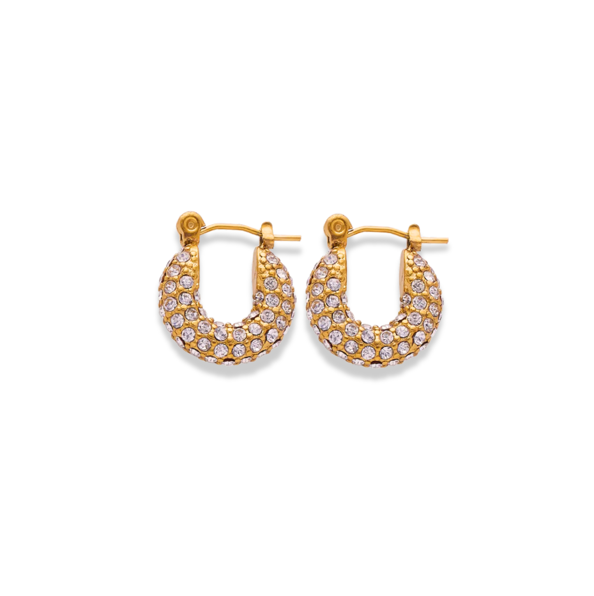 Hoops pequeñas chunky con zirconias