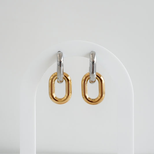 Aretes bicolor colgante