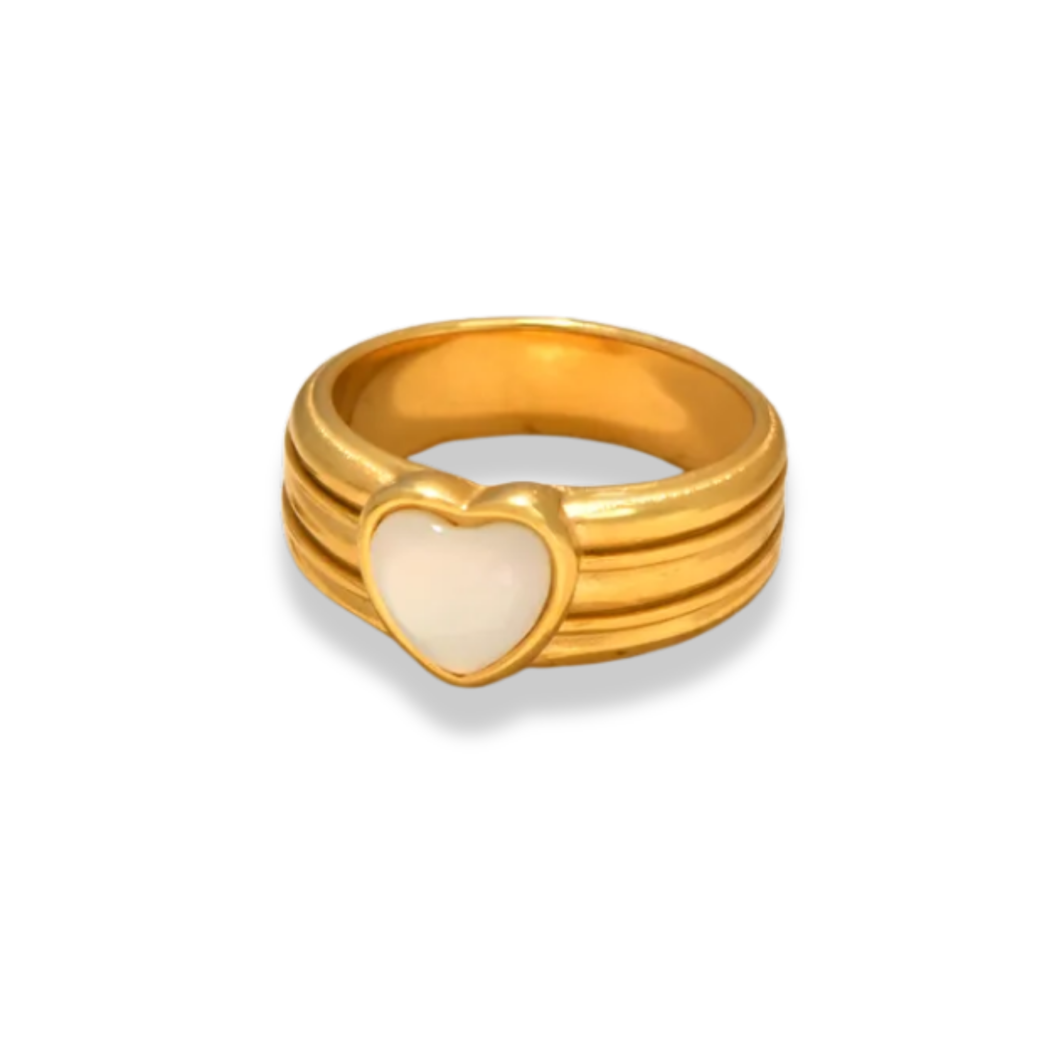 Anillo chunky corazón blanco