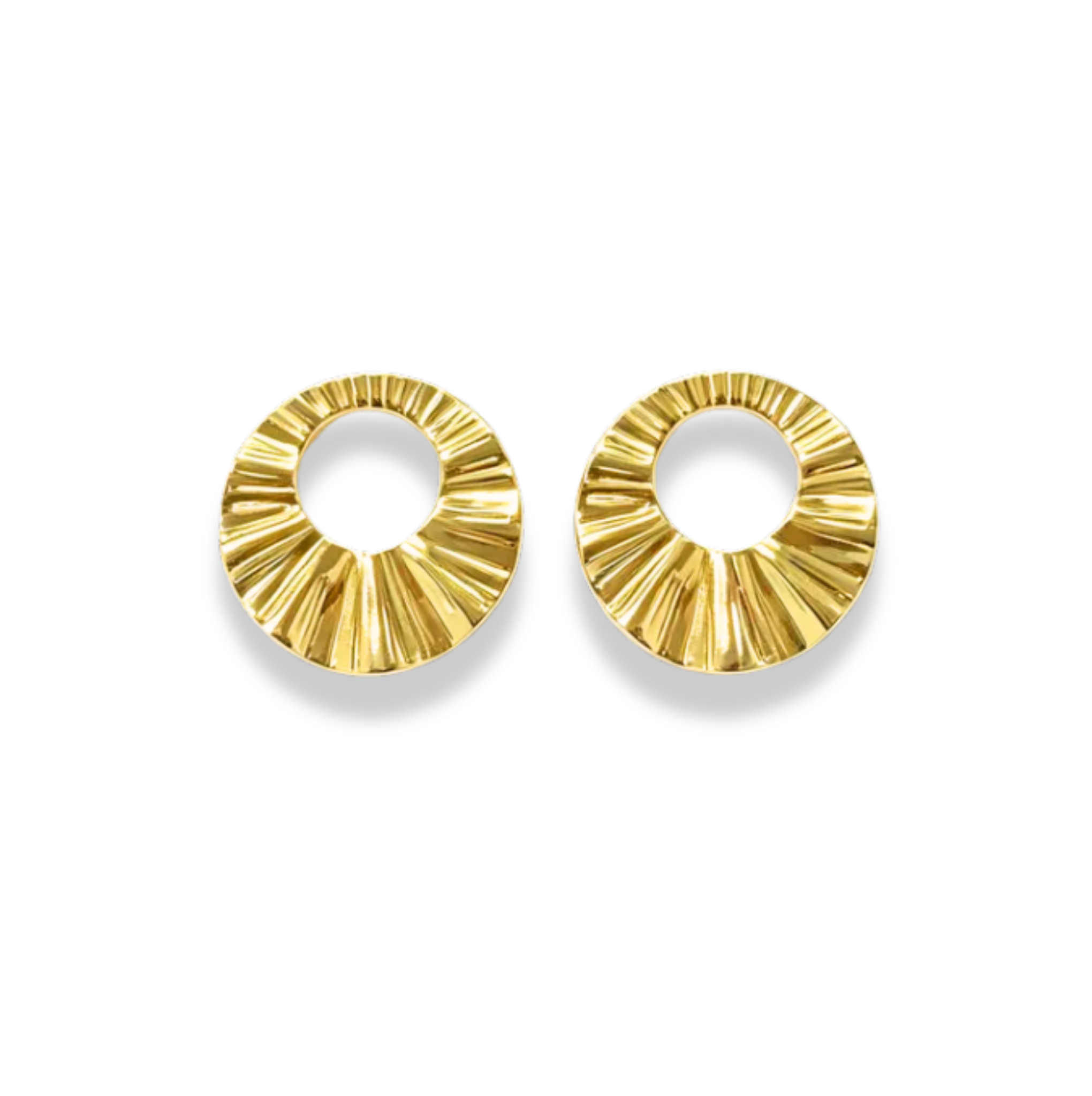 Aretes de círculo hueco y textura