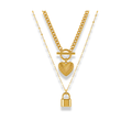 Set de dos cadenas corazón y candado