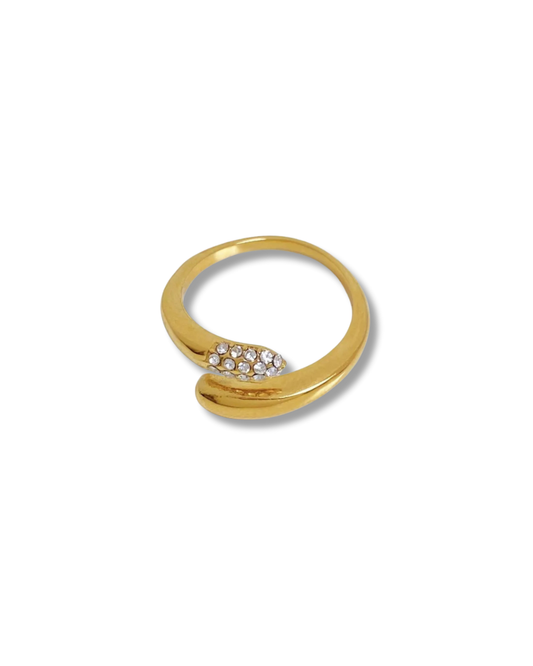 Anillo delgado abierto con zirconias