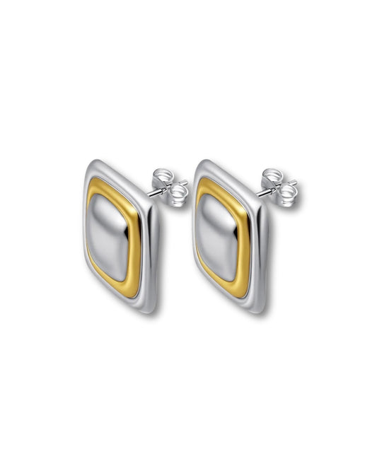 Aretes versatiles bicolor cuadrados