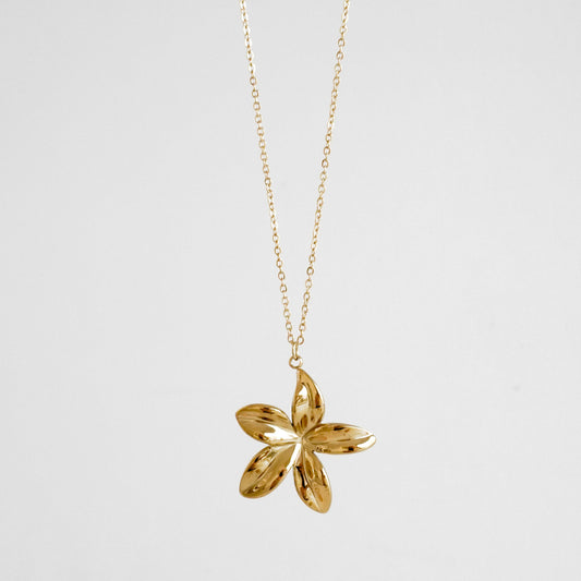 Cadena con dije de flor tropical