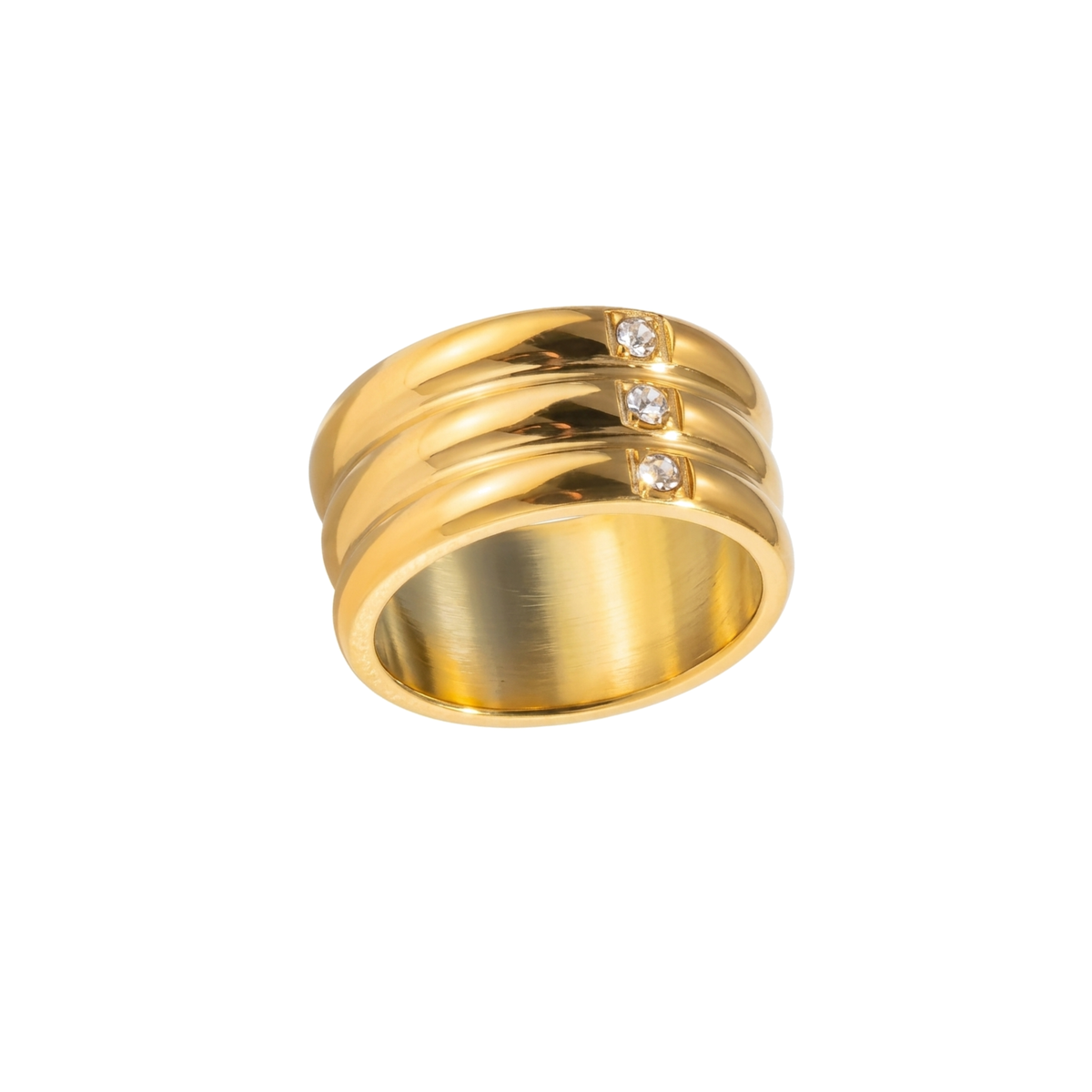 Anillo triple con zirconias