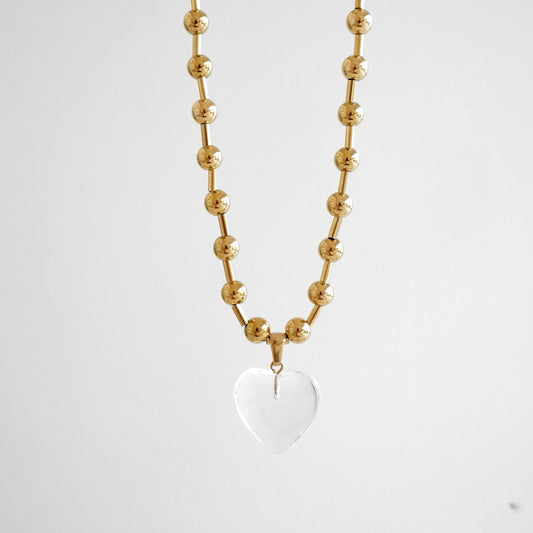 Cadena chunky bolas y corazón