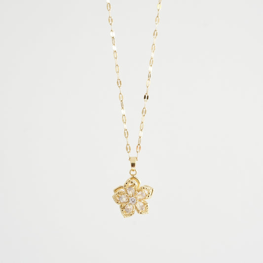 Cadena de flor con zirconias