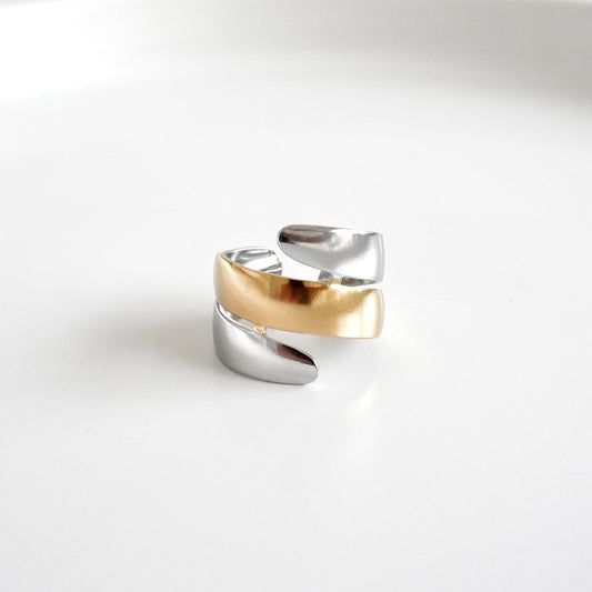 Anillo 3 lineas bicolor