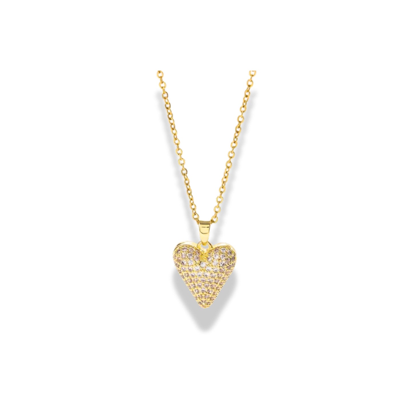 Cadena dije de corazón alargado y zirconias