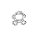 Anillo círculos y líneas cruzadas plateado