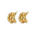 Aretes triple línea chunky