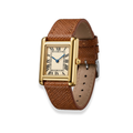 Reloj rectangular de correa café
