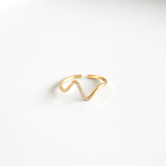 Anillo unilinea con zirconias