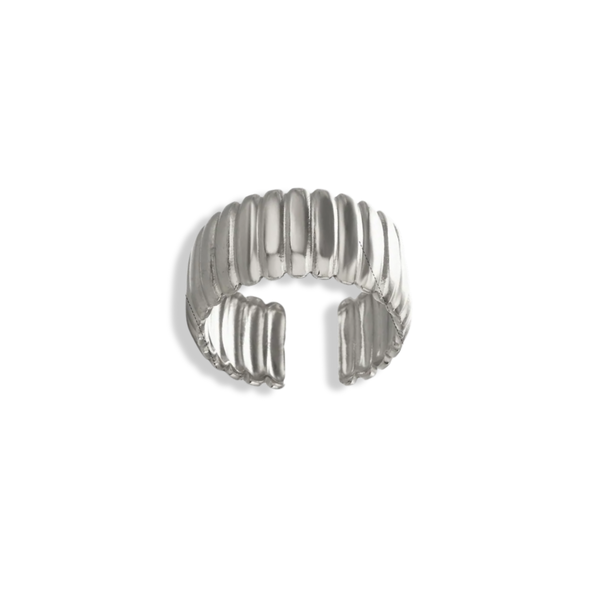 Anillo lineas chunky plateado