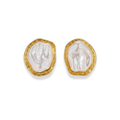 Aretes redondos de perla chunky