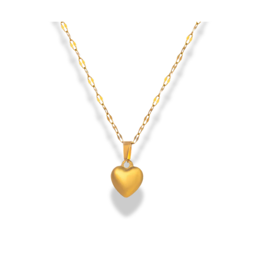 Cadena dije corazón pequeño chuncky