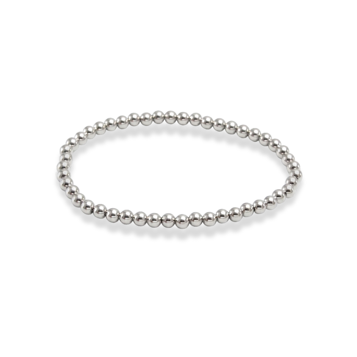 Pulsera de bolitas plateadas 2mm