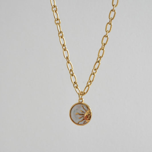 Cadena eslabones con dije de sol