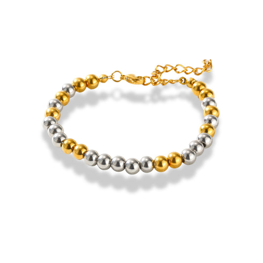 Pulsera bicolor de bolitas