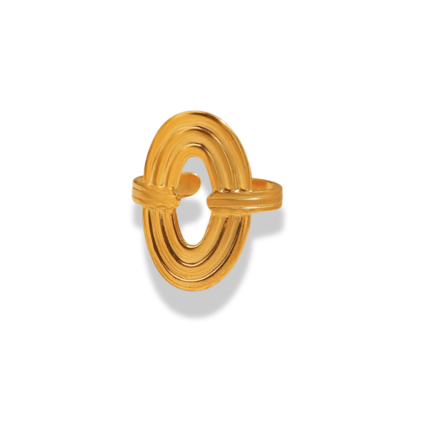 Anillo óvalo triple línea