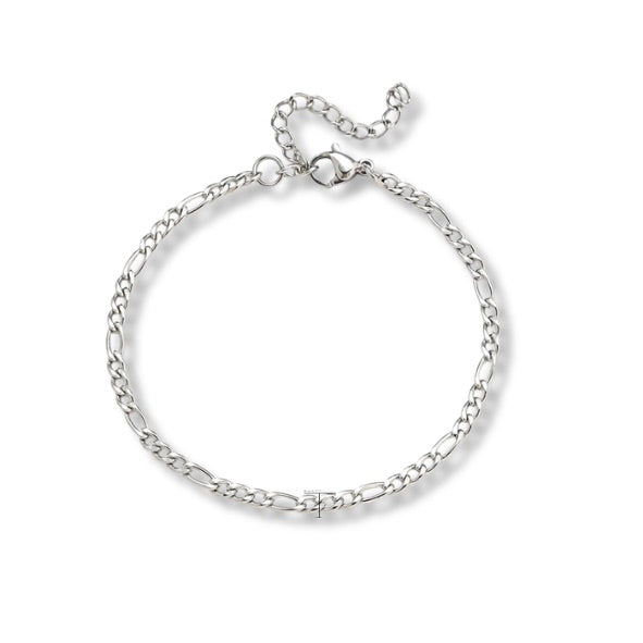 Pulsera de eslabones irregulares plateada