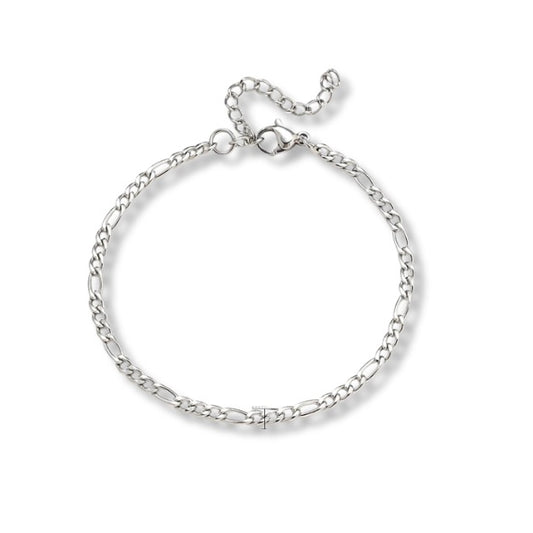 Pulsera de eslabones irregulares plateada