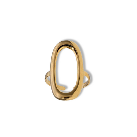 Anillo ovalo chunky asimetrico