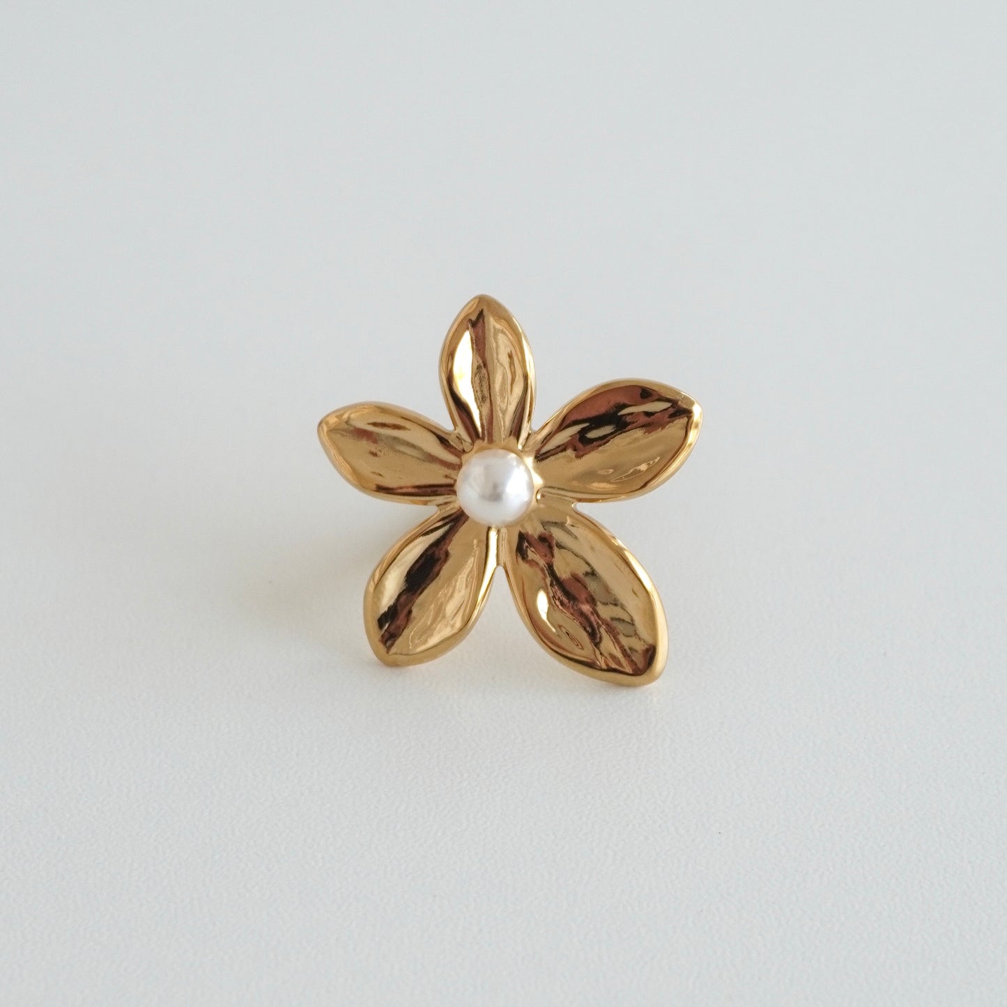 Anillos flor con perla al centro