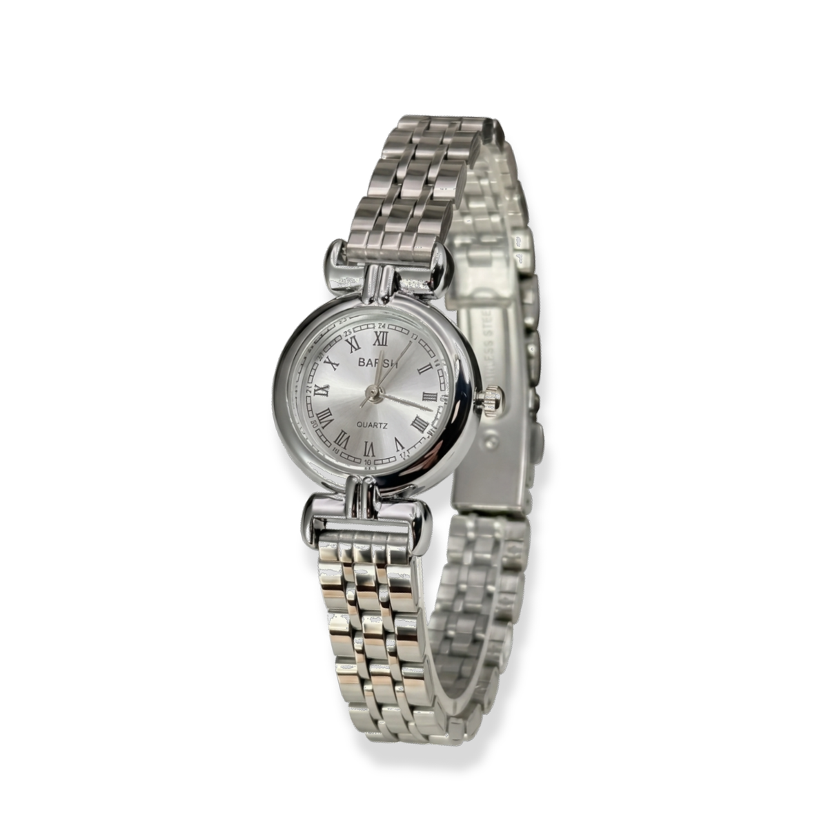 Reloj redondo plateado