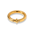 Anillo chunky liso zirconias