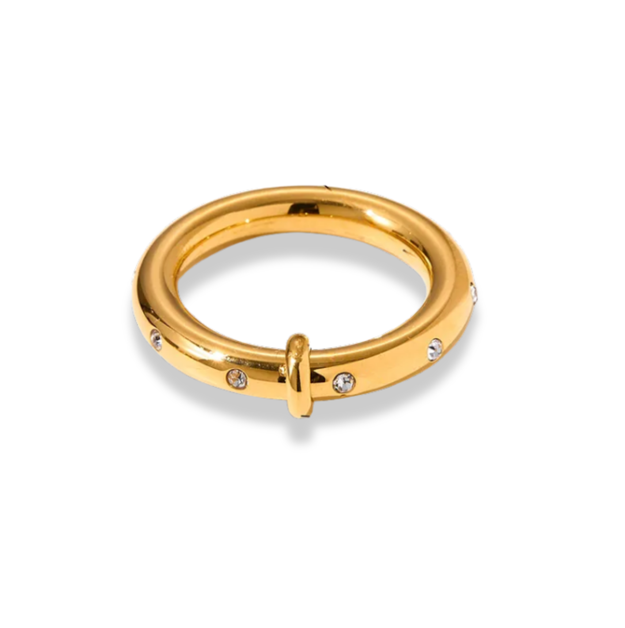 Anillo chunky liso zirconias
