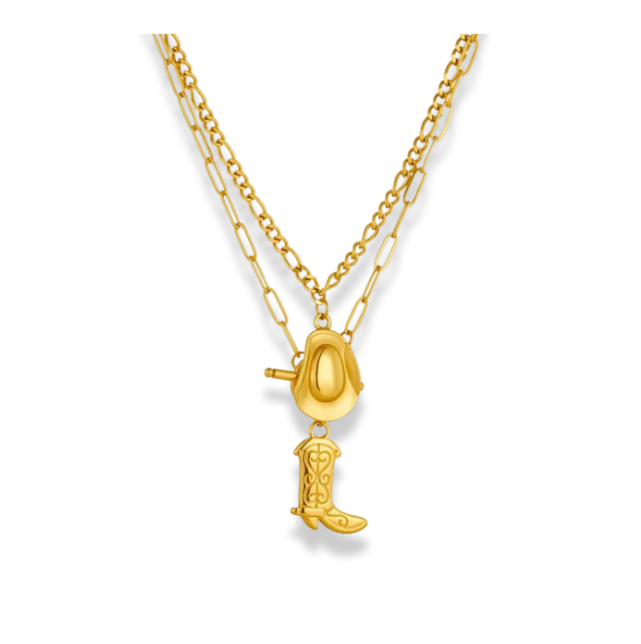Set de cadenas vaquero dije sombrero y bota