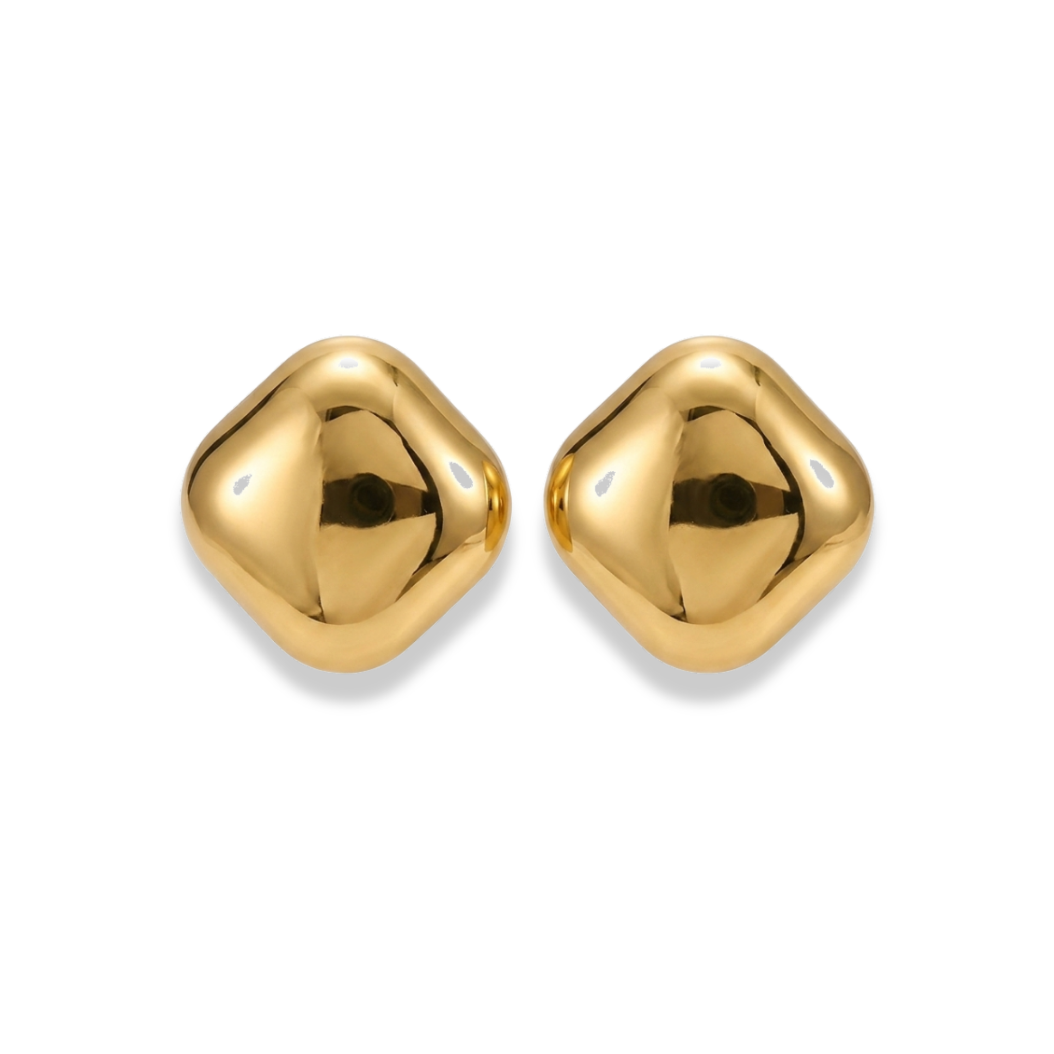 Aretes de botón cuadrado lisos
