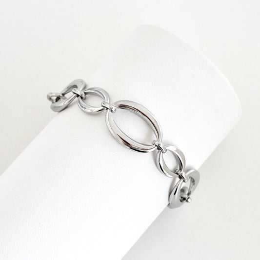Pulsera gradual de eslabones plateada