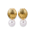 Aretes ovaladitos con perla colgante