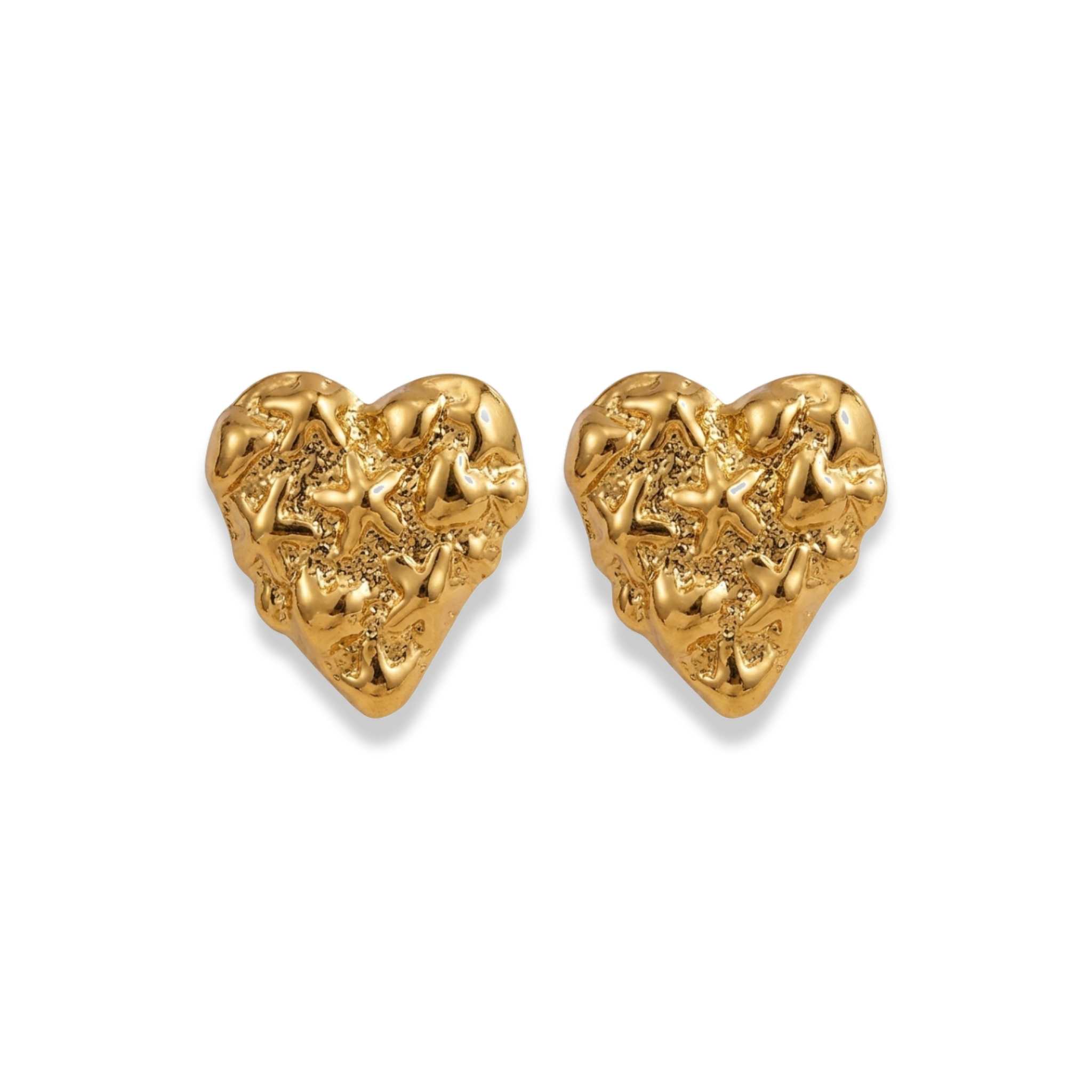 Aretes de corazón texturizados