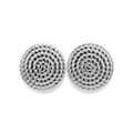 Aretes redondos con textura de cuadritos plateado