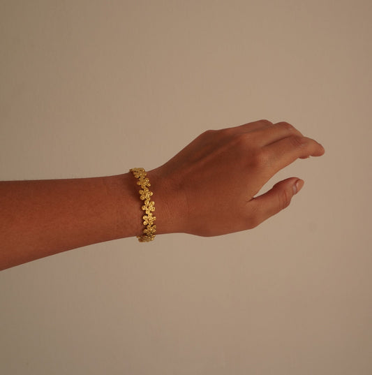 Pulsera de flor tropical rígida