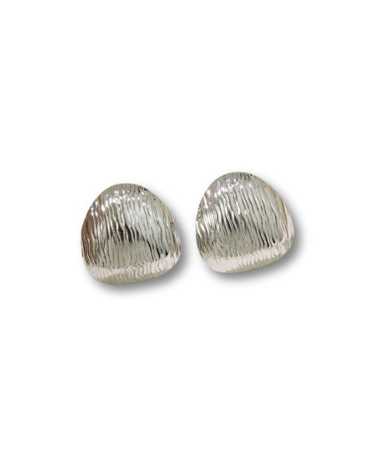Aretes con textura plateados