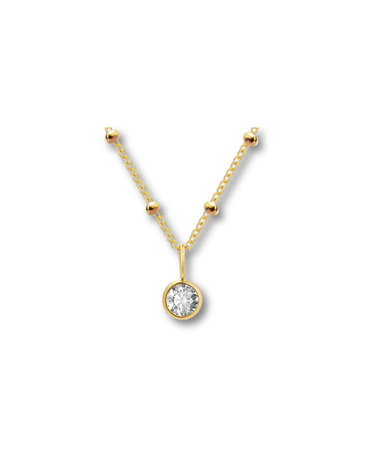 Cadena con dije de zirconia redonda