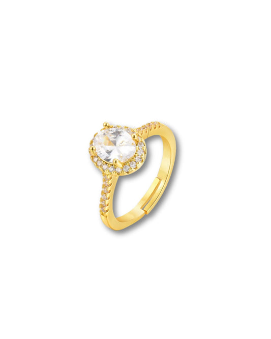 Anillo tipo promesa zirconia ovalada